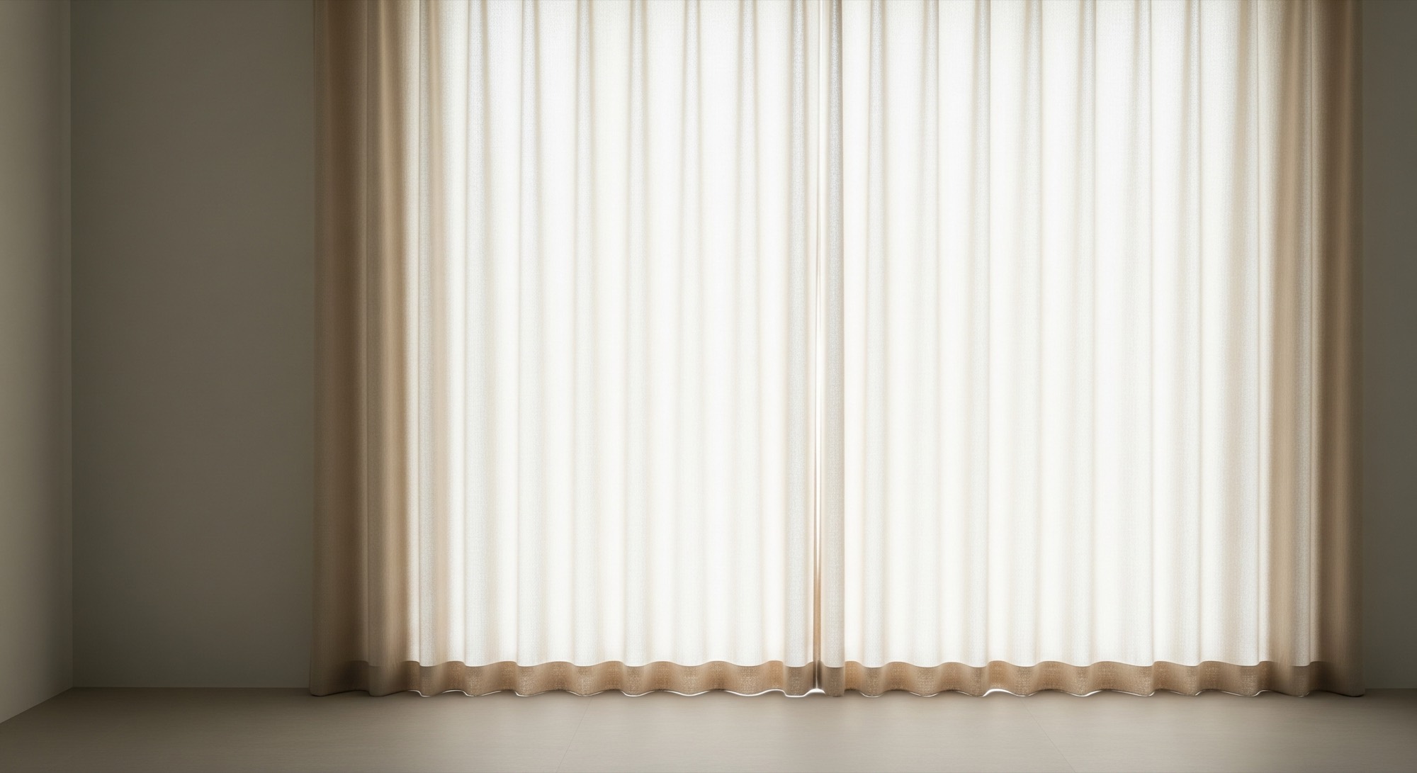 Cotton curtain diffusing daylight