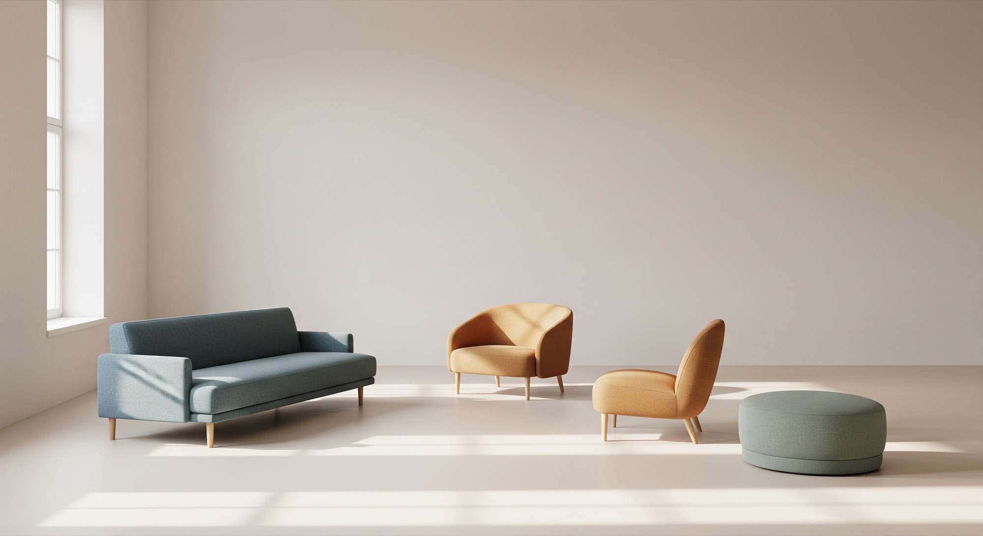 Interiors — Scandinavian pieces in curated colours