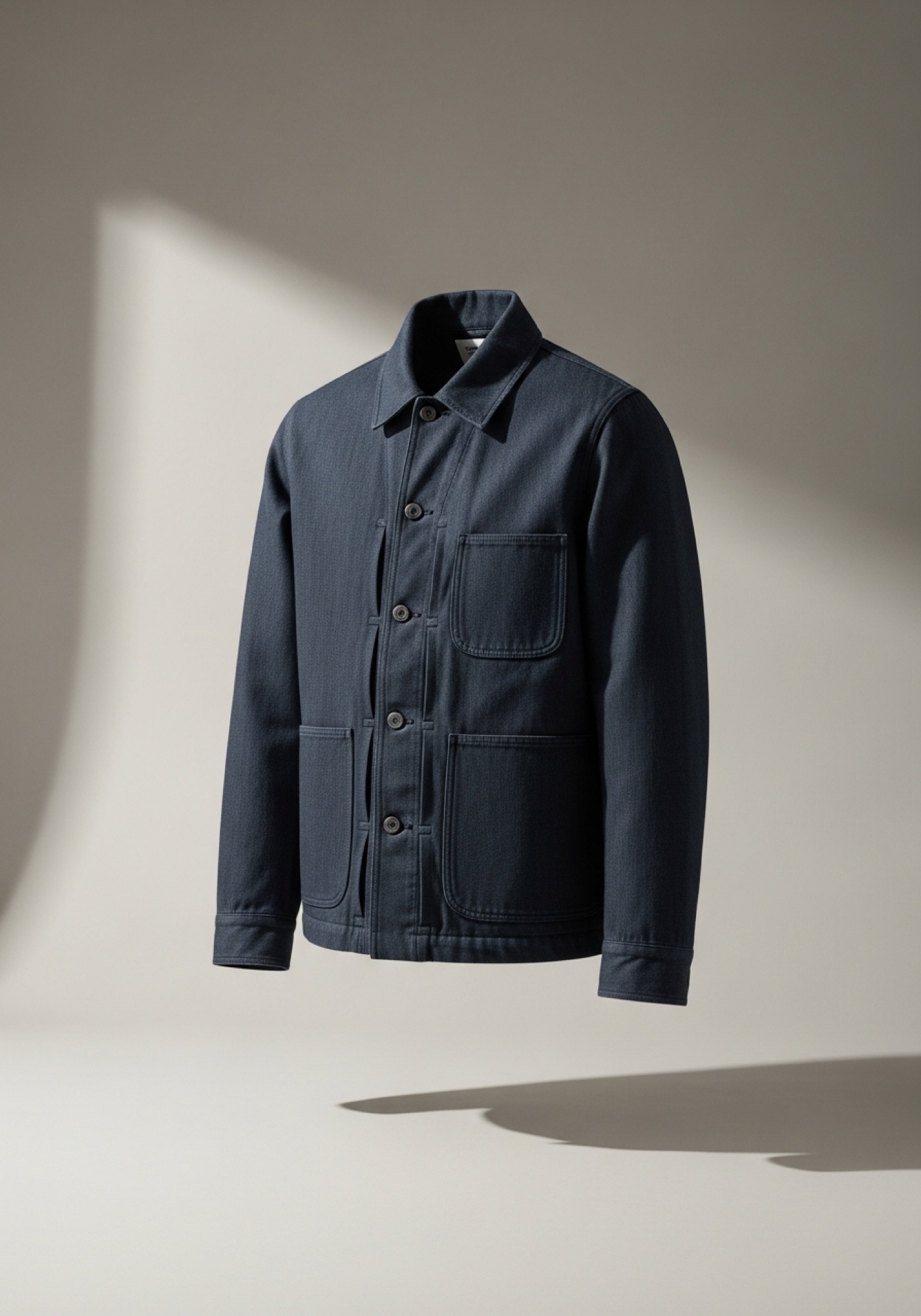 Gabardine jacket in Ocean Cavern — concept visual